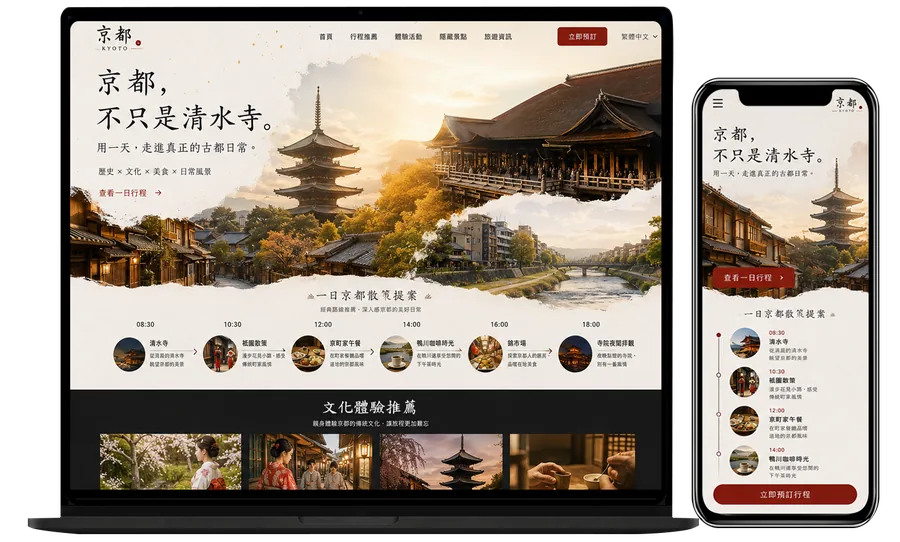 京都観光｜CAKEHASHIが制作した台湾向け観光LP実績